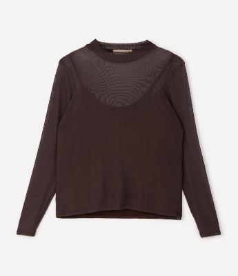 Blusa em Tule com Anágua e Golinha Curve & Plus Size