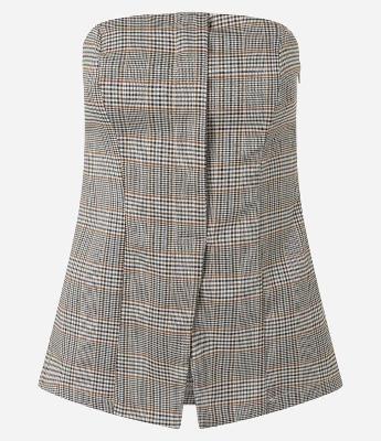 Blusa Tomara Que Caia Alfaiatada com Estampa Xadrez