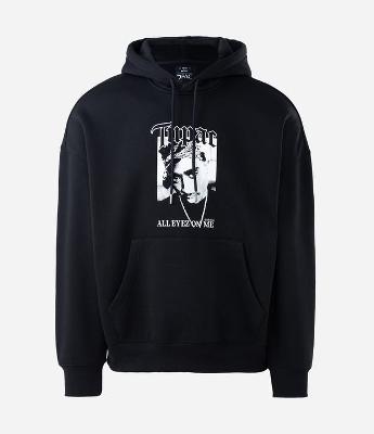 Casaco em Fleece com Estampa Tupac All Eyez On Me