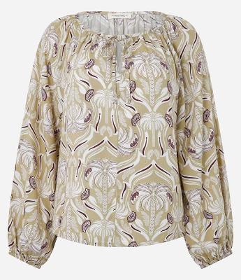 Blusa Feminina Manga Longa Ícones em Repetição com Amarração