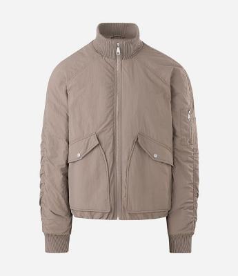 Jaqueta Bomber em Poliamida com Bolsos