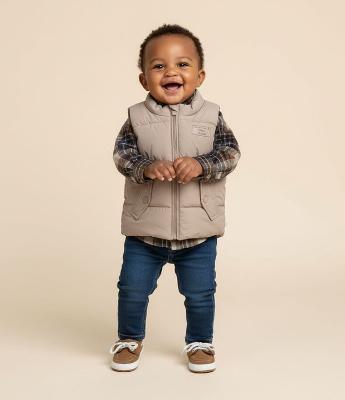 Colete Infantil com Bolsos Lapela – Tam 3 a 18 Meses