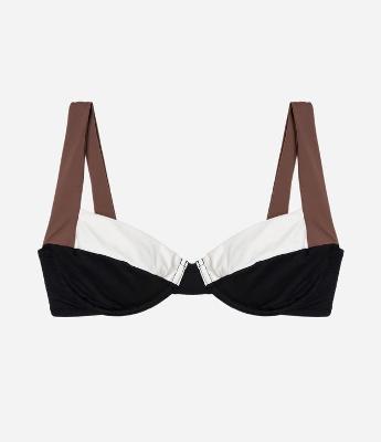 Biquíni Top Bandeau com Estampa Color Block