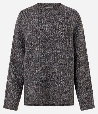 Suéter Over Regular em Tricô com Efeito Mesclado