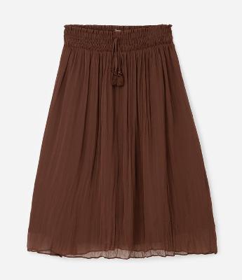 Saia Midi com Tassel e Plissada  Curve & Plus Size