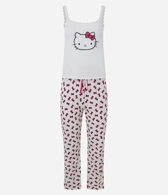Pijama em Ribana com Lacinhos Hello Kitty