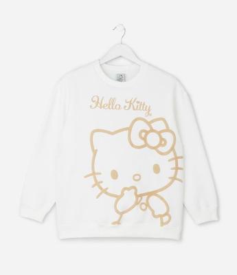Casaco Infantil Oversized com Estampa Hello Kitty – Tam 4 a 14 Anos