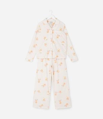 Pijama Infantil Blusa e Calça com Estampa de Urso  – Tam 4 a 16 Anos