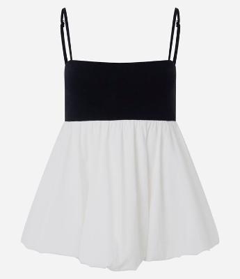 Blusa Feminina Sem Manga Bicolor com Saia Balonê