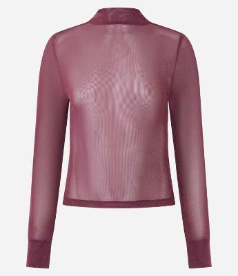Blusa em Tule com Brilho e Gola Alta