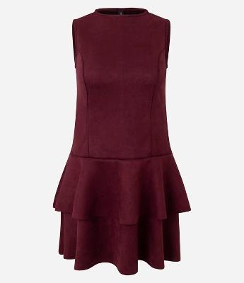 Vestido Curto em Suede com Babadinhos