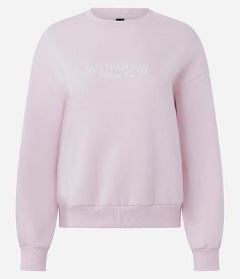 Blusão Moletom Alongado com Estampa Frontal