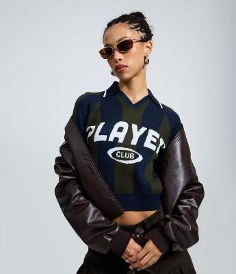 Blusão Retilínea Listrado Gola Polo Player Club