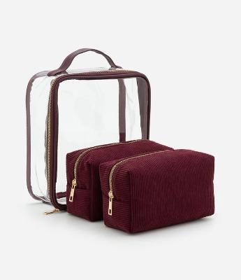 Kit 03 Nécessaires com Alça de Mão e Texturizadas