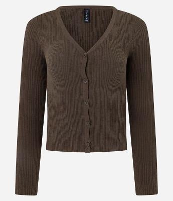 Cardigan em Tricô Chenille com Botões