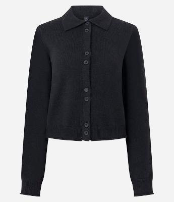 Cardigan em Tricô com Botões e Gola Polo