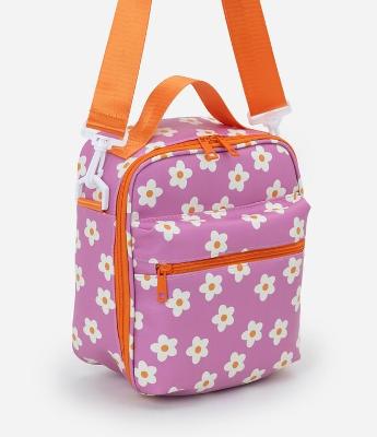 Lancheira com Estampa Floral e Alça Ajustável