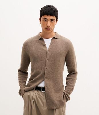 Camisa Manga Longa em Algodão Texturizada