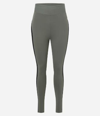 Calça Legging em Microfibra com Detalhe Contrastante