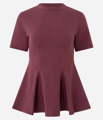 Blusa Peplum em Algodão com Manga Curta