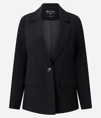 Blazer Ampulheta Alfaiatado com Bolsos