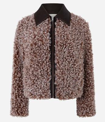 Jaqueta Pesada Estilo Carneirinho com Gola em PU