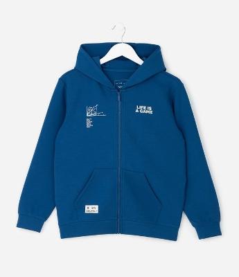 Casaco Infantil em Moletom com Lettering Game Changer  – Tam 5 a 14 Anos