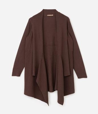 Cardigan Alongado em Tricô com Pontas Curve & Plus Size