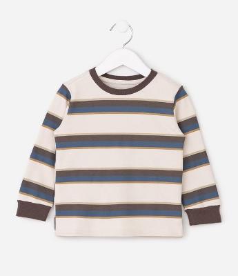 Camiseta Infantil Listrada em Suedine – Tam 1 a 6 Anos