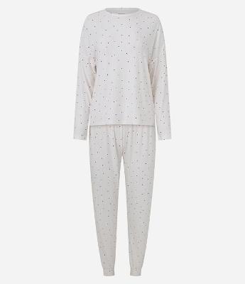 Pijama Longo Jovem Feminino Toque Suave Corações Jogger