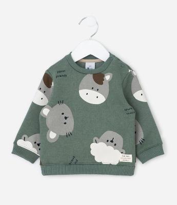 Casaco Infantil com Estampa de Animais – Tam 0 a 18 Meses