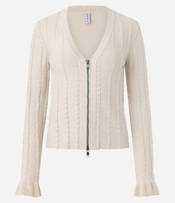 Cardigan em Tricô Texturizado com Zíper