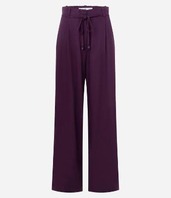 Calça Pantalona em Linho com Amarração