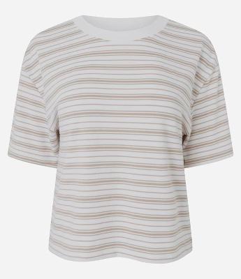 Camiseta de Pijama em Viscolycra com Estampa de Listras