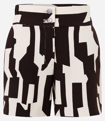 Short Alfaiatado em Crepe com Estampa Geométrica