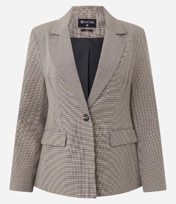 Blazer Ampulheta Alfaiatado com Padronagem Pied de Poule