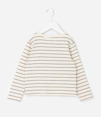 Camiseta Infantil Listrada com Estampa de Amigos – Tam 1 a 6 Anos