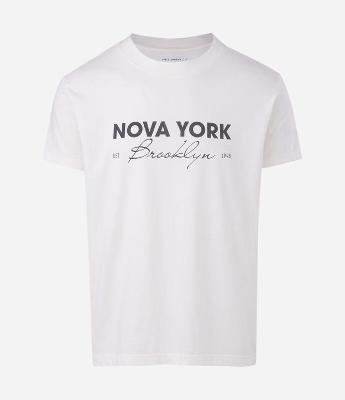 Camiseta Oversized Algodão Lavado Nova York Brooklyn