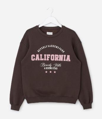 Casaco Infantil Relaxed com Lettering California – Tam 5 a 16 Anos