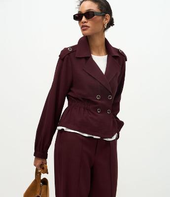 Jaqueta Leve em Viscose com Elástico na Cintura