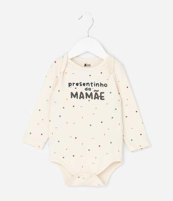 Body Infantil com Lettering Presentinho da Mamãe – Tam RN a 18 Meses
