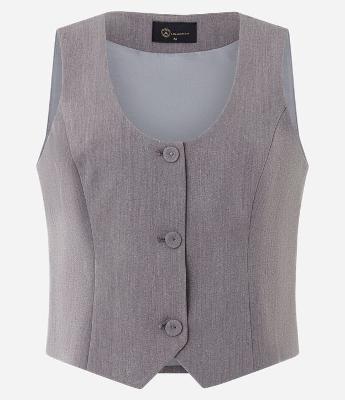 Colete Curto Alfaiatado com Decote U