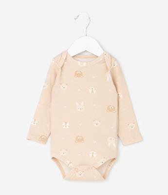 Body Infantil com Estampa Ursinho e Corações – Tam RN a 18 Meses