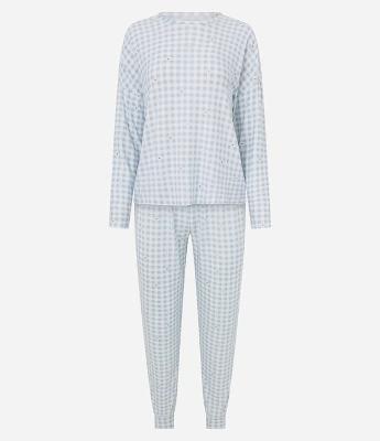 Pijama Longo Jovem Feminino Toque Suave Vichy Jogger