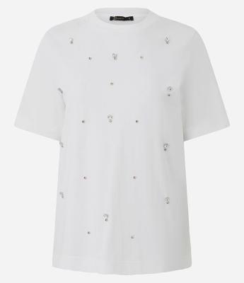 Camiseta Regular com Aplicação de Brilhos em Relevo