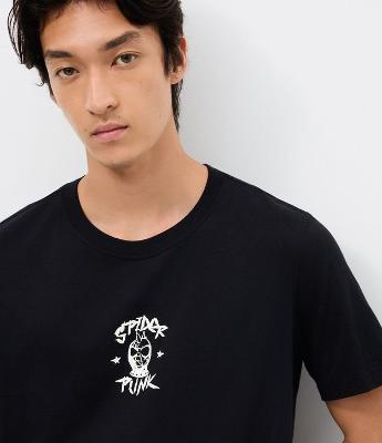 Camiseta Manga Curta em Algodão Homem Aranha Punk