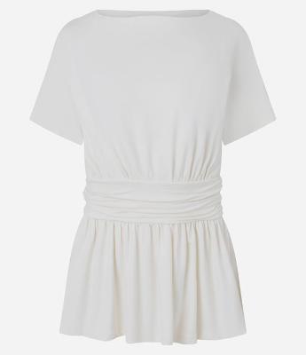 Blusa Peplum em Viscose com Recorte na Cintura