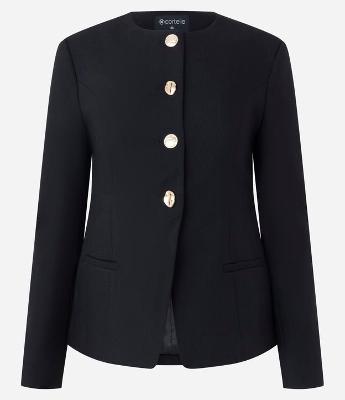 Blazer Alfaiatado com Abotoamento Frontal e Bolsos