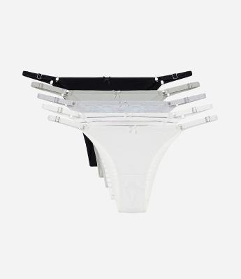 Kit com 05 Calcinhas String em Algodão com Detalhes em Renda