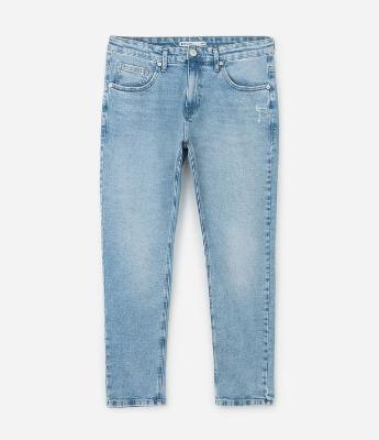 Calça Skinny Cropped em Jeans